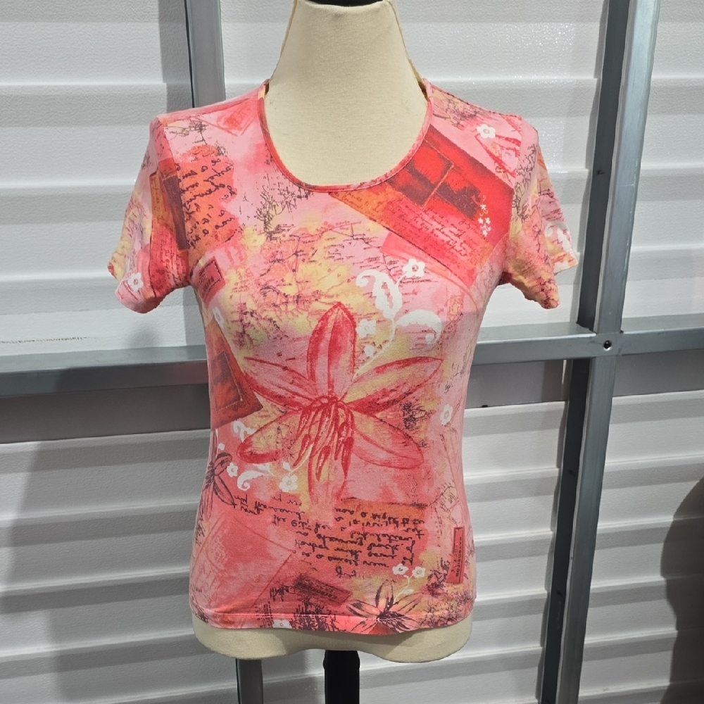 Covington Orange and Pink Fitted Graphic‎ Tee